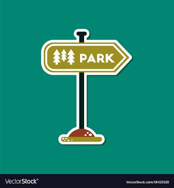 Paper sticker on stylish background park sign vector image