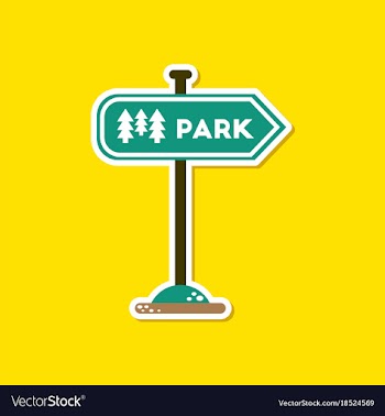Paper sticker on stylish background park sign vector image