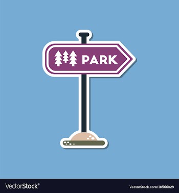 Paper sticker on stylish background park sign vector image