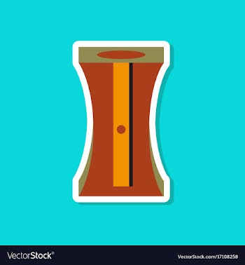 Paper sticker on stylish background pencil vector image