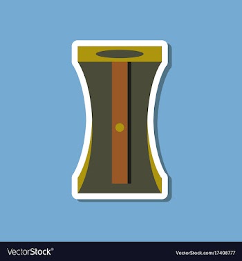 Paper sticker on stylish background pencil vector image