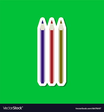 Paper sticker on stylish background pencils vector image