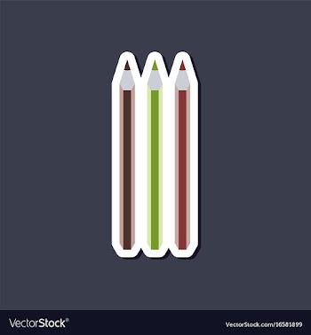 Paper sticker on stylish background pencils vector image