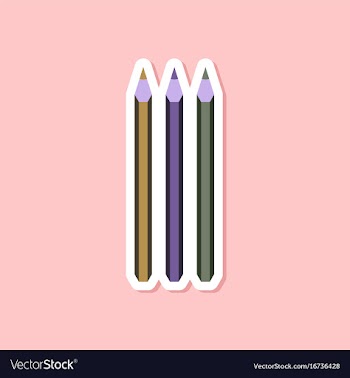 Paper sticker on stylish background pencils vector image