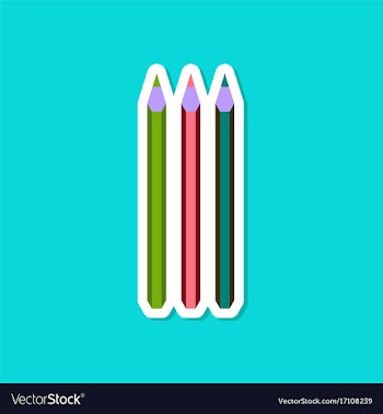 Paper sticker on stylish background pencils vector image