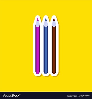 Paper sticker on stylish background pencils vector image