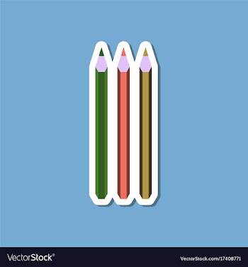 Paper sticker on stylish background pencils vector image