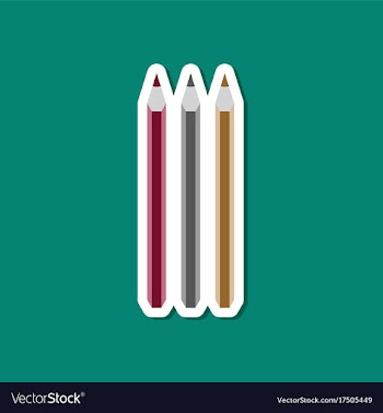 Paper sticker on stylish background pencils vector image