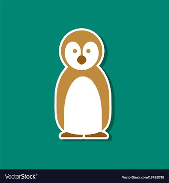 Paper sticker on stylish background penguin vector image