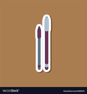 Paper sticker on stylish background pens vector image