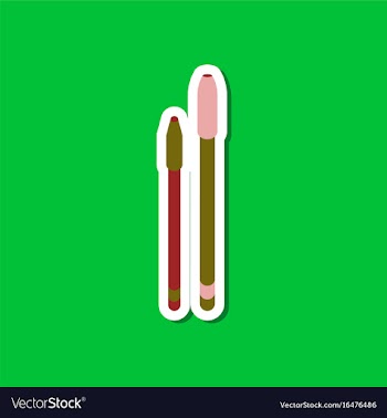 Paper sticker on stylish background pens vector image