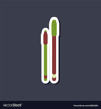 Paper sticker on stylish background pens vector image