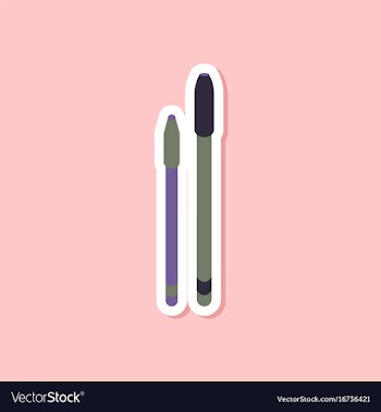 Paper sticker on stylish background pens vector image