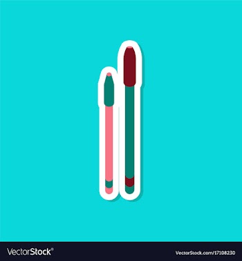 Paper sticker on stylish background pens vector image