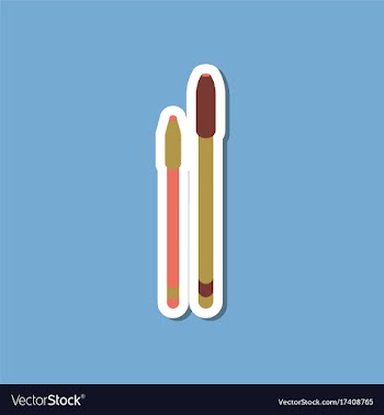 Paper sticker on stylish background pens vector image