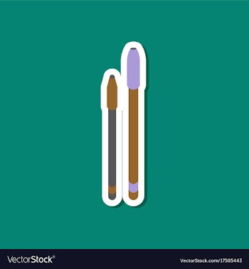 Paper sticker on stylish background pens vector image