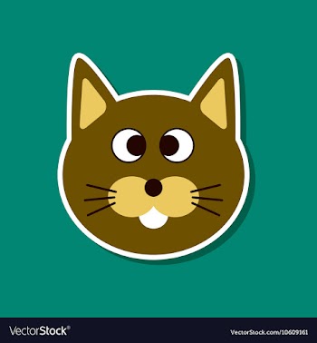 Paper sticker on stylish background pet cat vector image