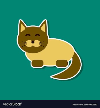 Paper sticker on stylish background pet cat vector image