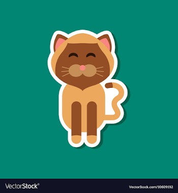 Paper sticker on stylish background pet cat vector image
