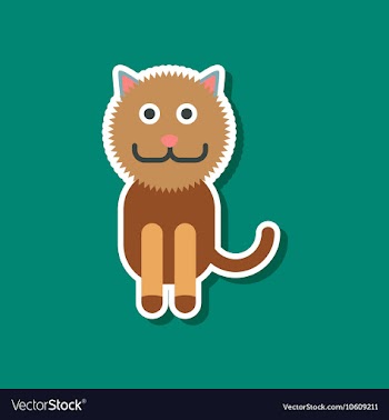 Paper sticker on stylish background pet cat vector image