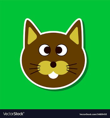 Paper sticker on stylish background pet cat vector image