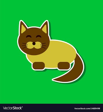 Paper sticker on stylish background pet cat vector image