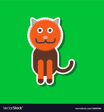 Paper sticker on stylish background pet cat vector image