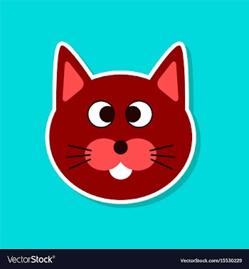 Paper sticker on stylish background pet cat vector image