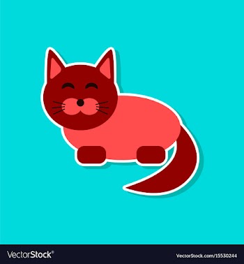 Paper sticker on stylish background pet cat vector image