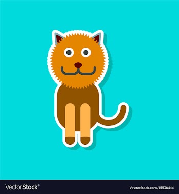 Paper sticker on stylish background pet cat vector image