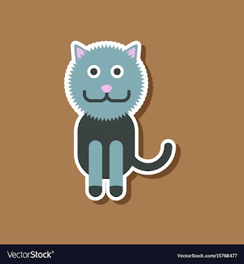 Paper sticker on stylish background pet cat vector image