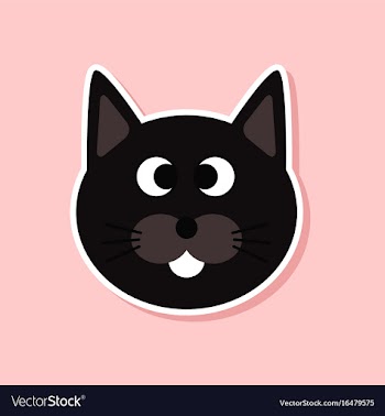 Paper sticker on stylish background pet cat vector image