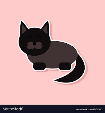 Paper sticker on stylish background pet cat vector image