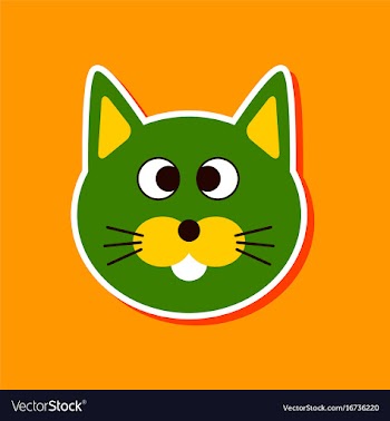 Paper sticker on stylish background pet cat vector image