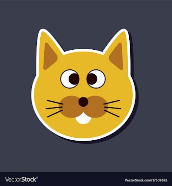 Paper sticker on stylish background pet cat vector image
