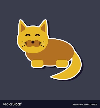 Paper sticker on stylish background pet cat vector image