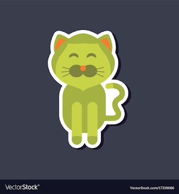 Paper sticker on stylish background pet cat vector image
