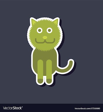 Paper sticker on stylish background pet cat vector image