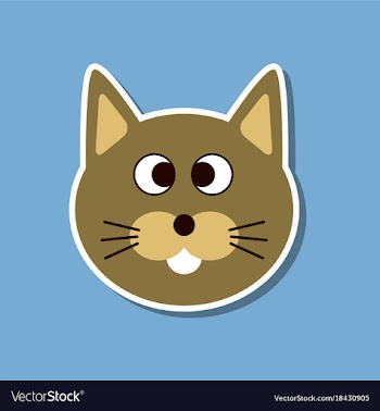 Paper sticker on stylish background pet cat vector image