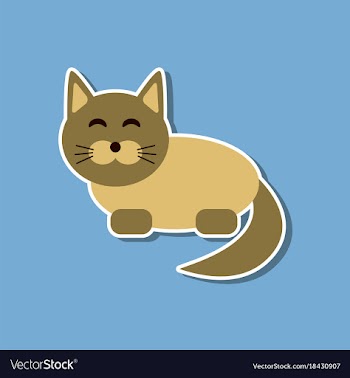 Paper sticker on stylish background pet cat vector image