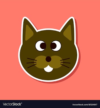 Paper sticker on stylish background pet cat vector image