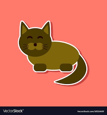 Paper sticker on stylish background pet cat vector image
