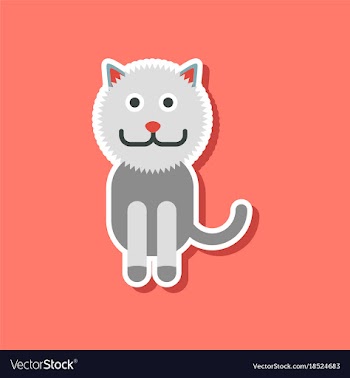 Paper sticker on stylish background pet cat vector image