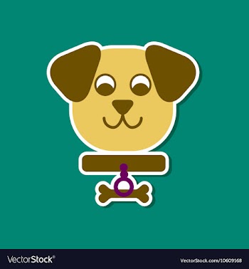 Paper sticker on stylish background pet dog vector image