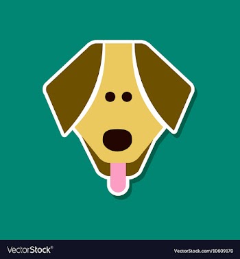 Paper sticker on stylish background pet dog vector image