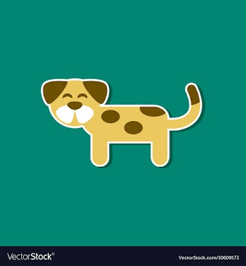 Paper sticker on stylish background pet dog vector image