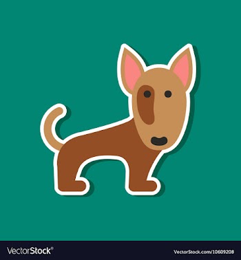 Paper sticker on stylish background pet dog vector image