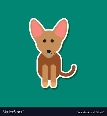 Paper sticker on stylish background pet dog vector image