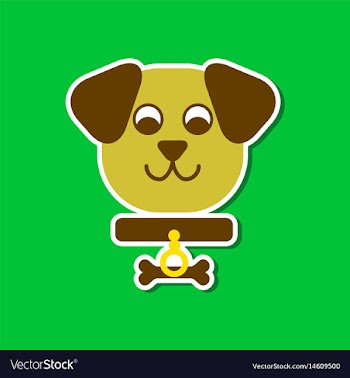 Paper sticker on stylish background pet dog vector image