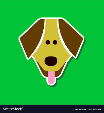 Paper sticker on stylish background pet dog vector image